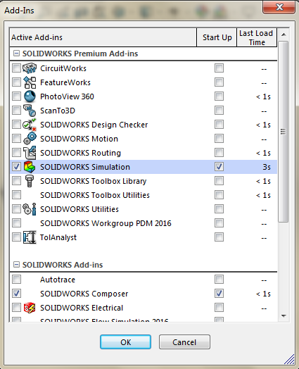 مسیر فراخوانی و اضافه کردن SOLIDWORKS Simulation